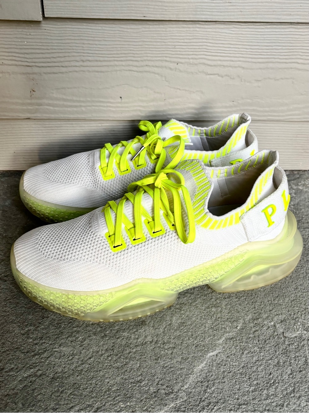 Philipp Plein White Neon Logo Sneakers